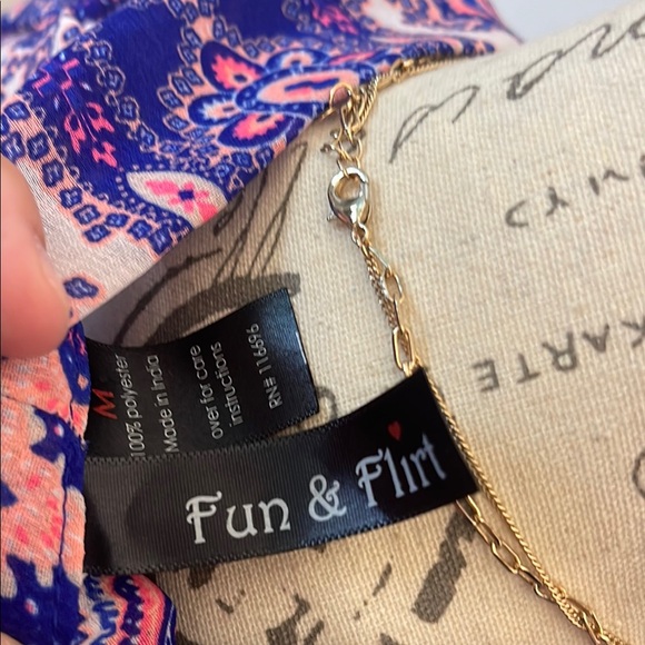 Fun and Flirt Purple Patterned Boho Chic Light Open To Size Medium - Picture 5 of 5